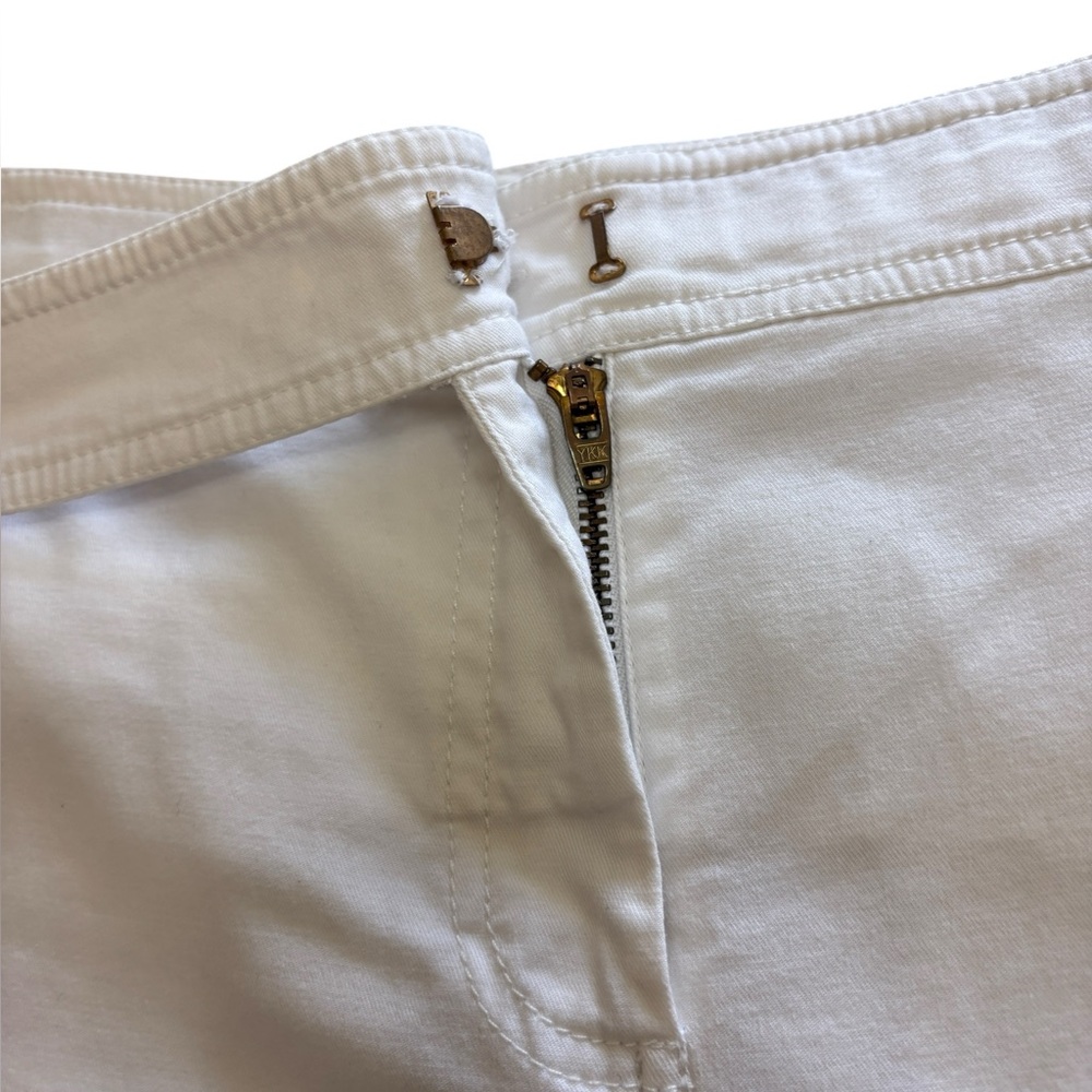 Tory Burch White Cotton Bermuda Shorts Sz 8  Stretch Classic Preppy Golf - Picture 6 of 10